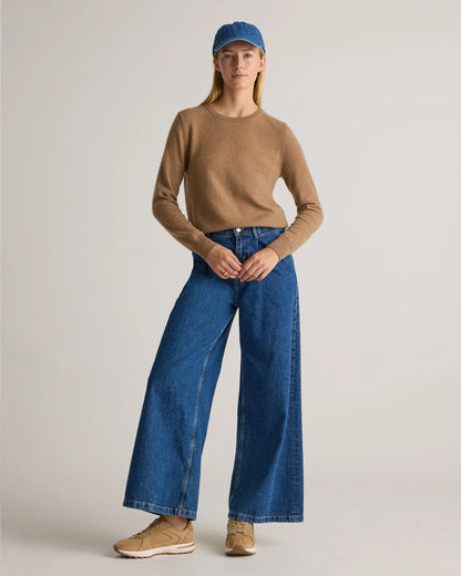 Mongolian Cashmere Crewneck Sweater - XS / Ivory