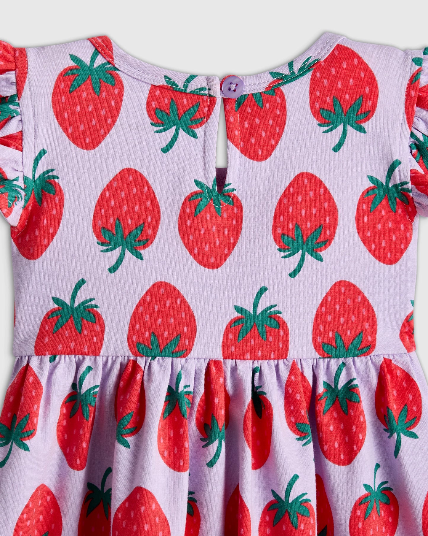 Organic Cotton Sleeveless Ruffle Dress - 3-6M / Aqua Daisy