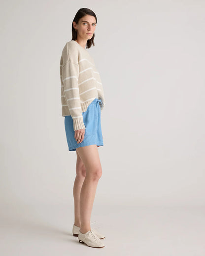 Pull-On Tencel Chambray Shorts - XS / Light Indigo