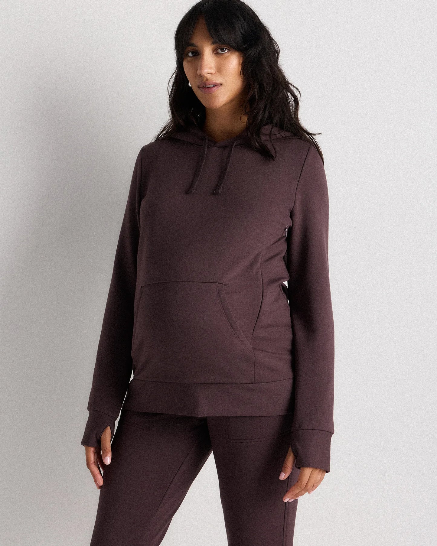 SuperSoft Fleece Maternity & Nursing Hoodie - XS / Off-White
