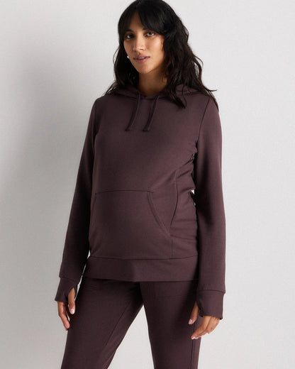 SuperSoft Fleece Maternity & Nursing Hoodie - XS / Off-White