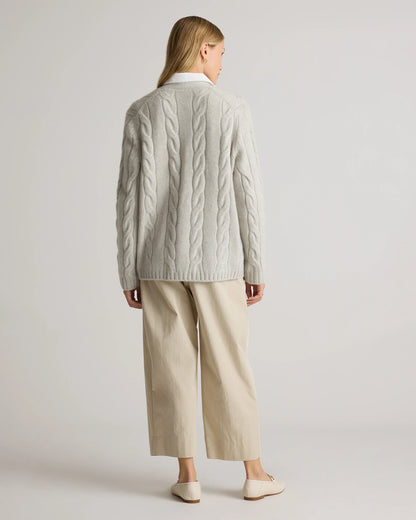 Luxe Baby Cashmere Cable Cardigan - XS / Pearled Ivory