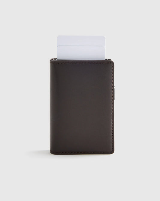 Italian Leather RFID Card Holder - One Size / Hickory