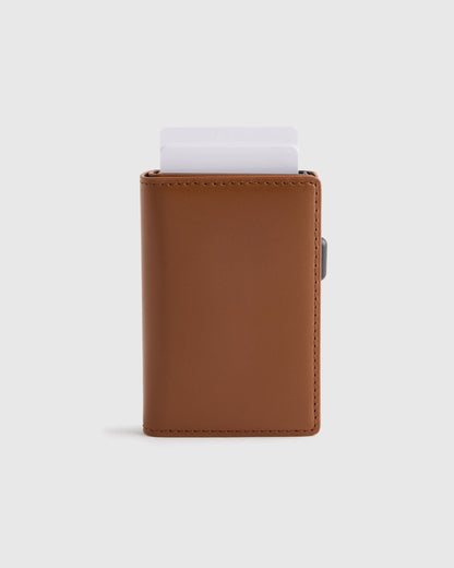Italian Leather RFID Card Holder - One Size / Hickory