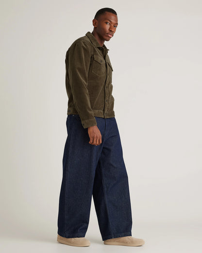 Organic Stretch Corduroy Trucker Jacket - S / Seaweed