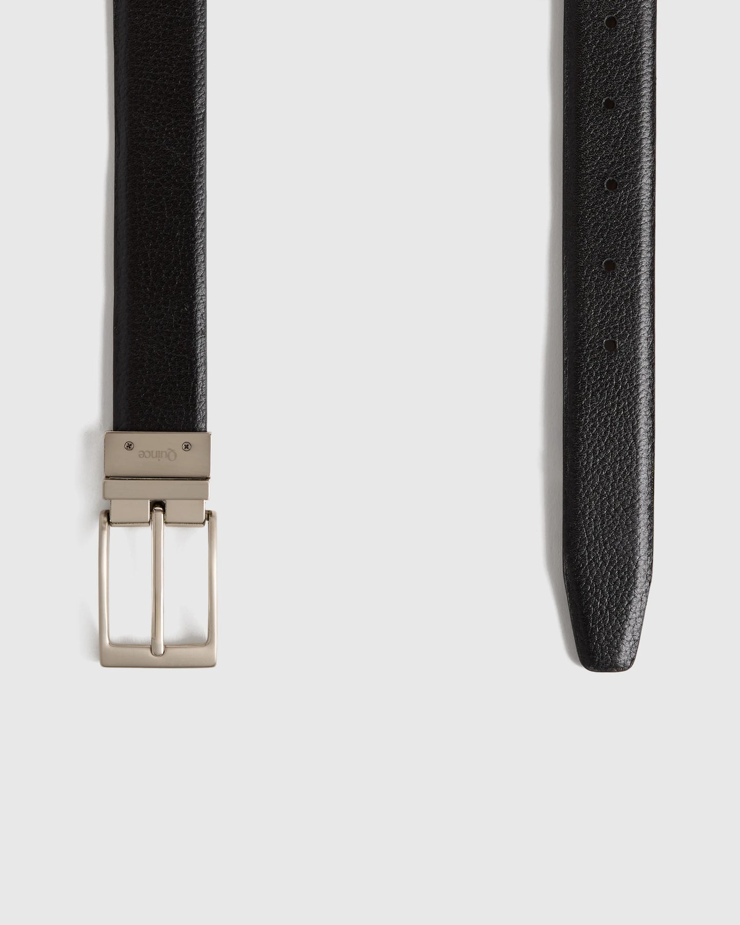 Owen Calfskin Leather Reversible Dress Belt - 30 / Black/Black