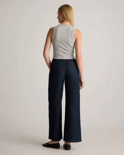 Organic Cotton Micro-Rib Cropped Cutaway Tank - XS / Heather Oatmeal