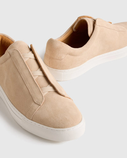 Italian Suede Tailored Sneaker - 7 / Fog