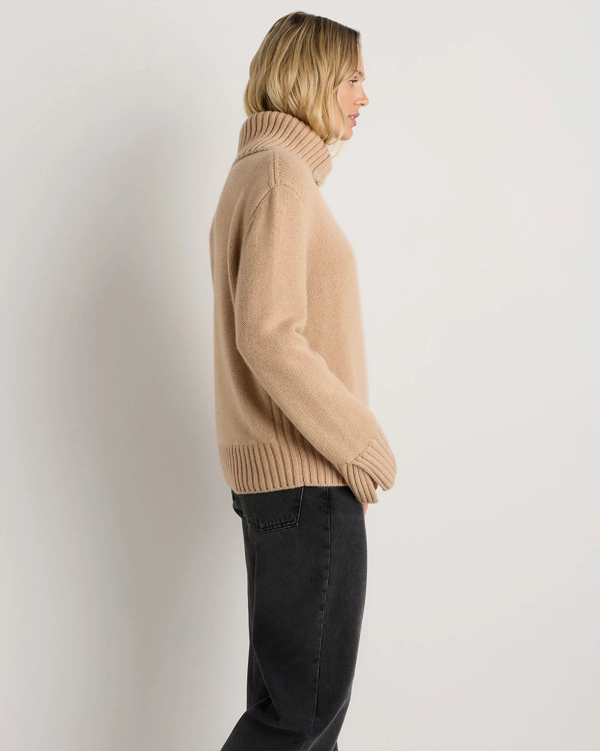 Luxe Baby Cashmere Quarter Zip Sweater - XS / Creamy Cortado