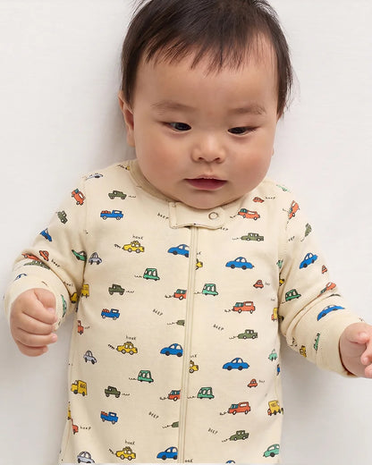100% Organic Cotton Footie Pajama - 0-3M / Vehicles