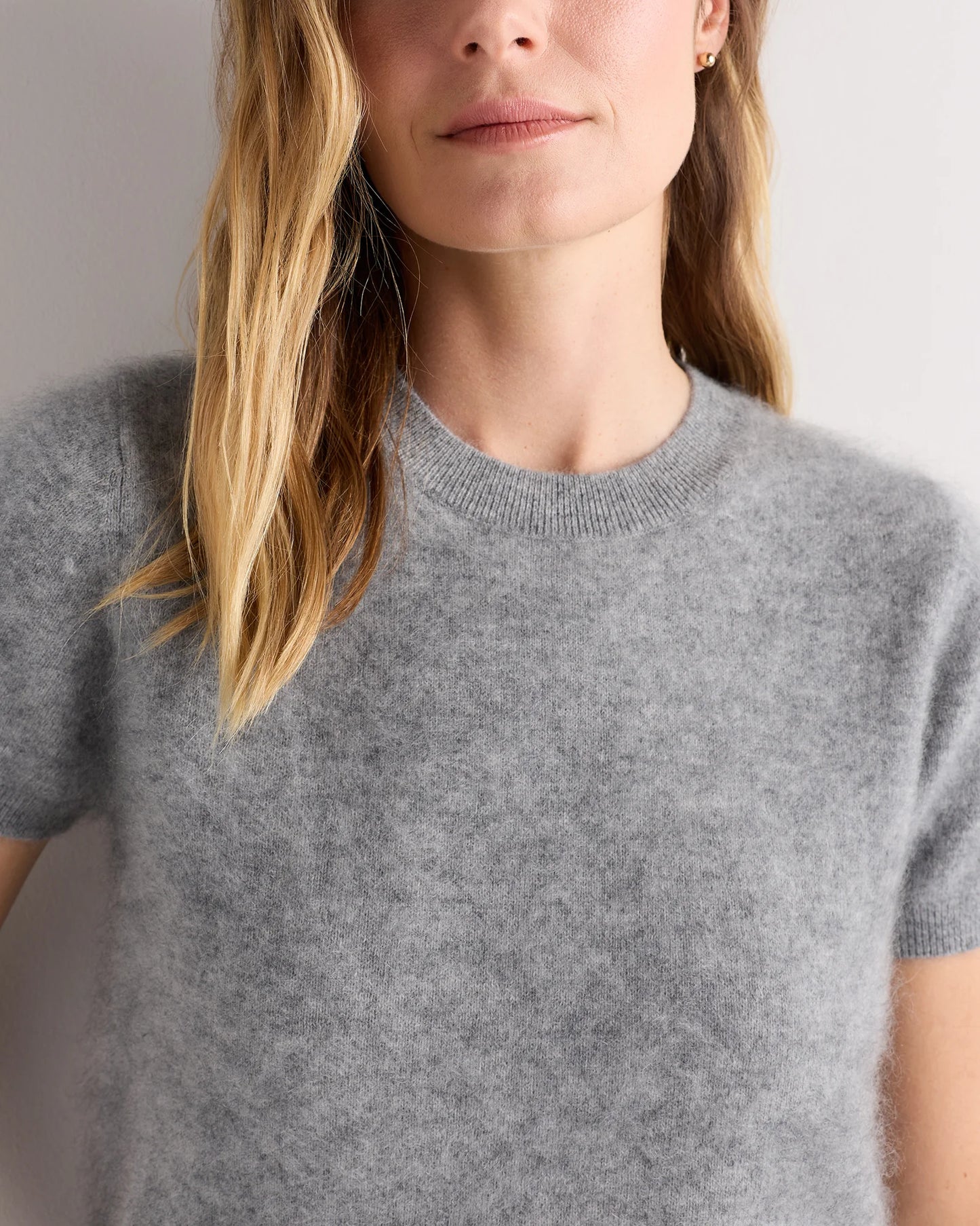 Women's Brushed Cashmere Tee - XS / Ivory