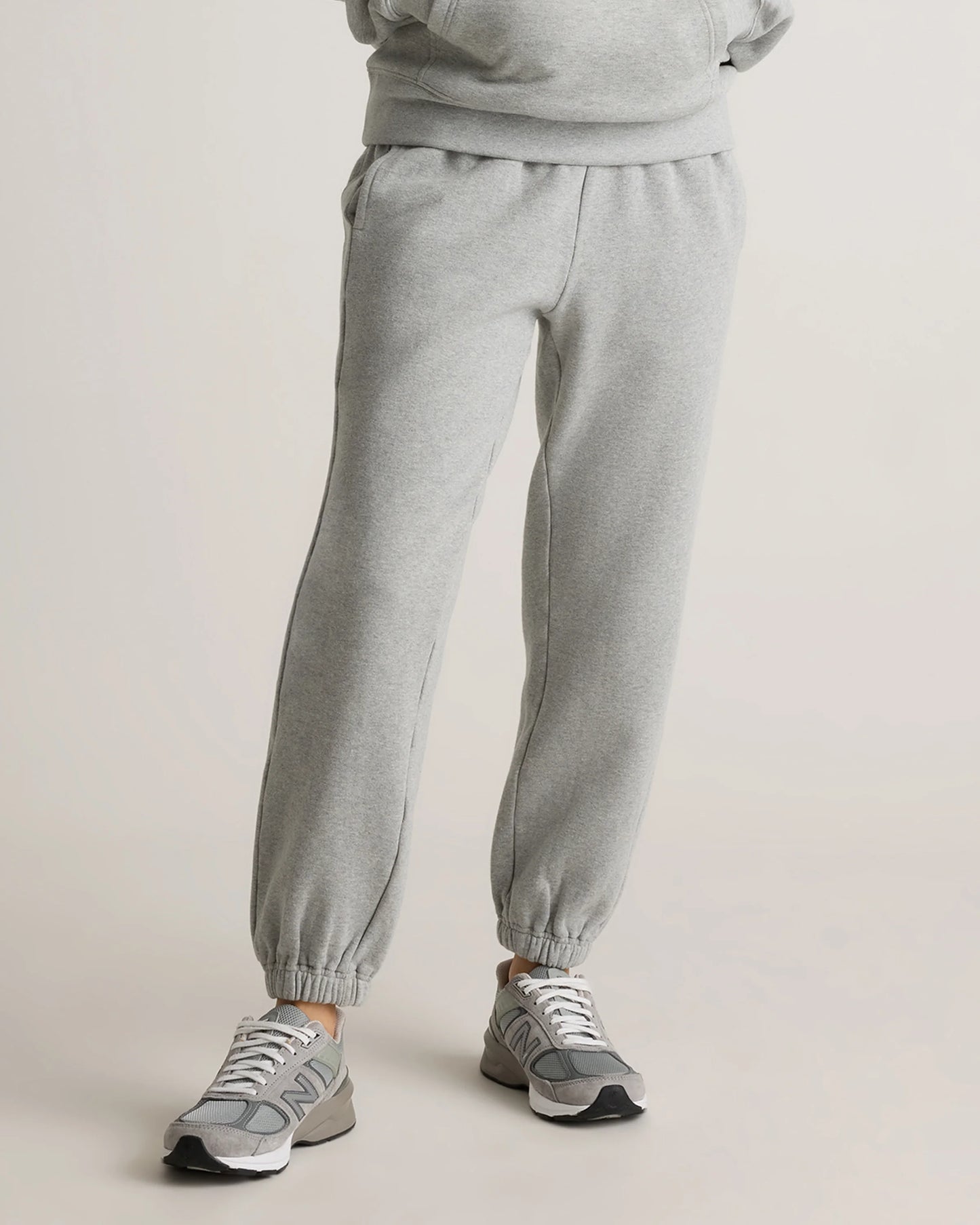 Organic Heavyweight Fleece Boyfriend Sweatpants - XS / Heather Grey