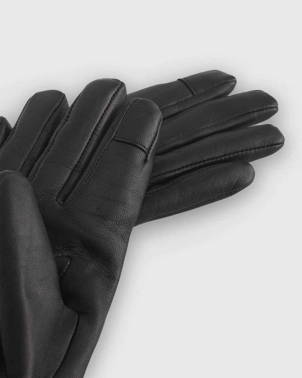 Cashmere Lined Leather Gloves - S / Black