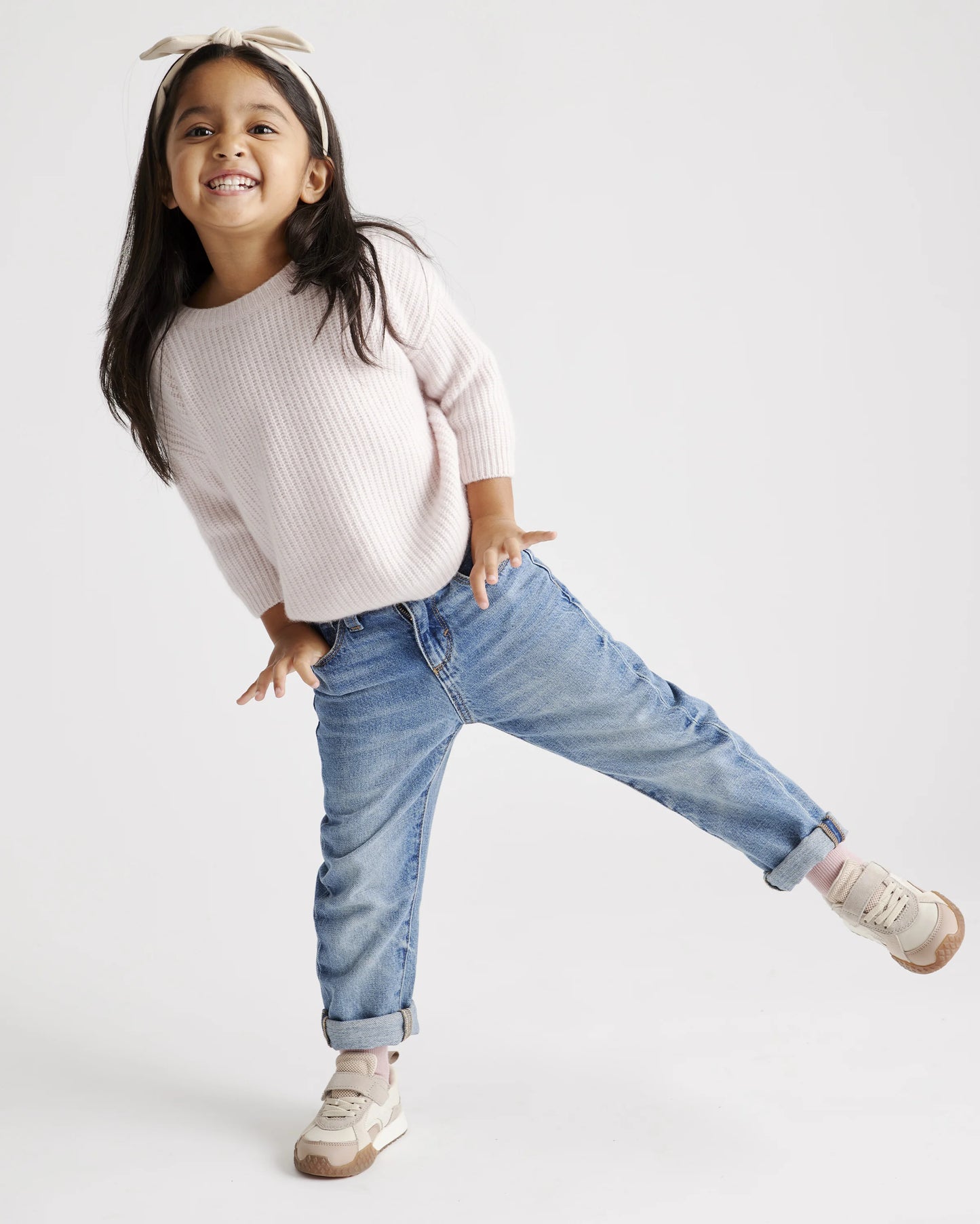 Washable Cashmere Fisherman Tunic Sweater - 2T / Ivory