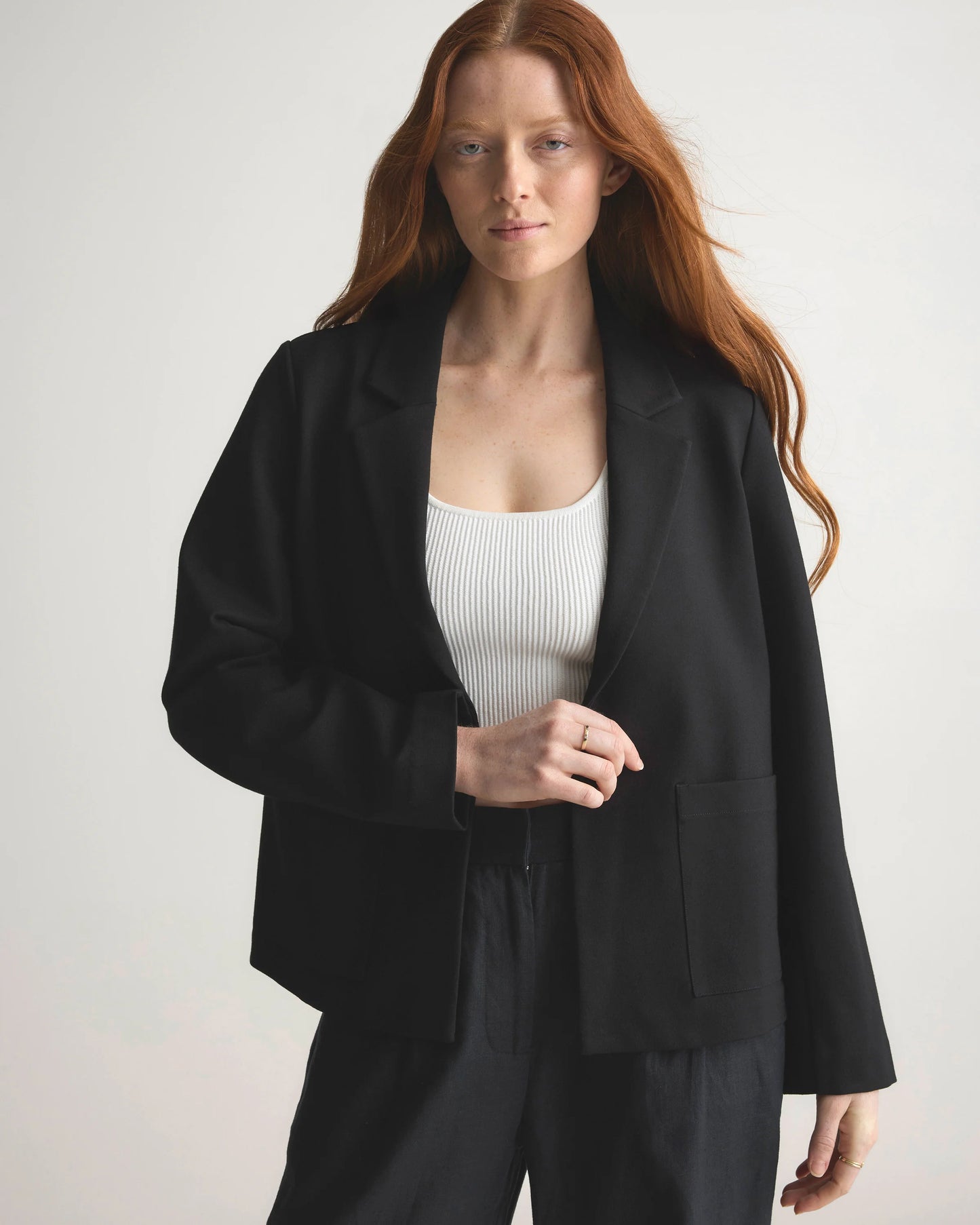 Ultra-Stretch Ponte Open Blazer - XS / Black
