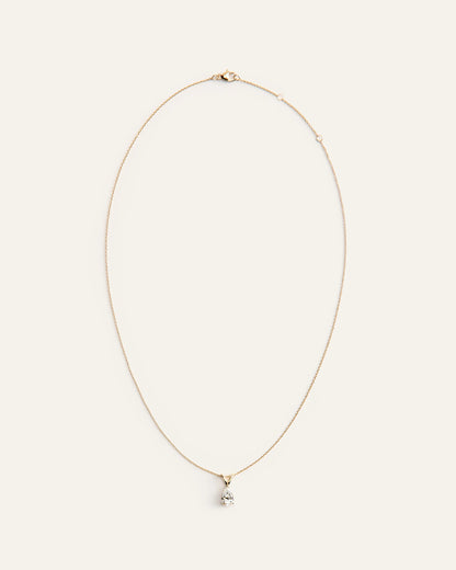 14K Gold Lab Grown Diamond Pear Solitaire Necklace - 1ctw - One Size / Yellow Gold
