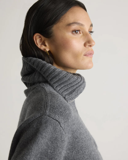 Luxe Baby Cashmere Quarter Zip Sweater - XS / Creamy Cortado