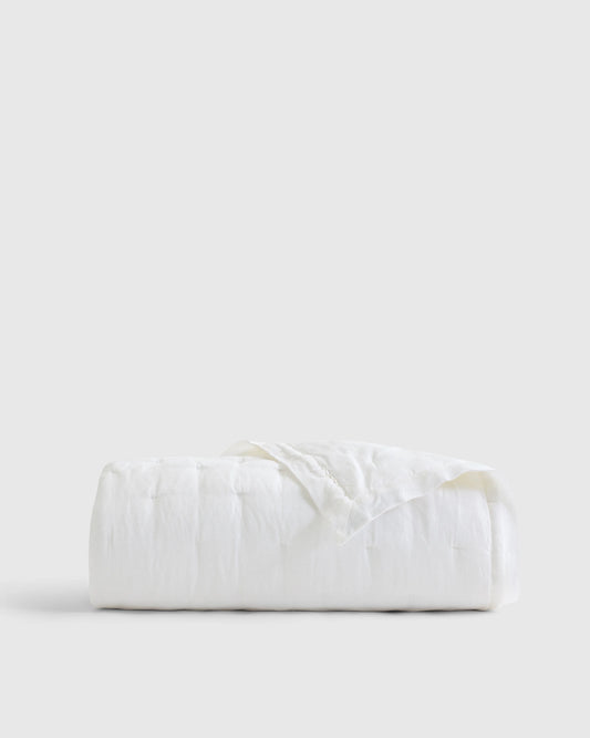 European Linen Toddler Dream Quilt - One Size / White