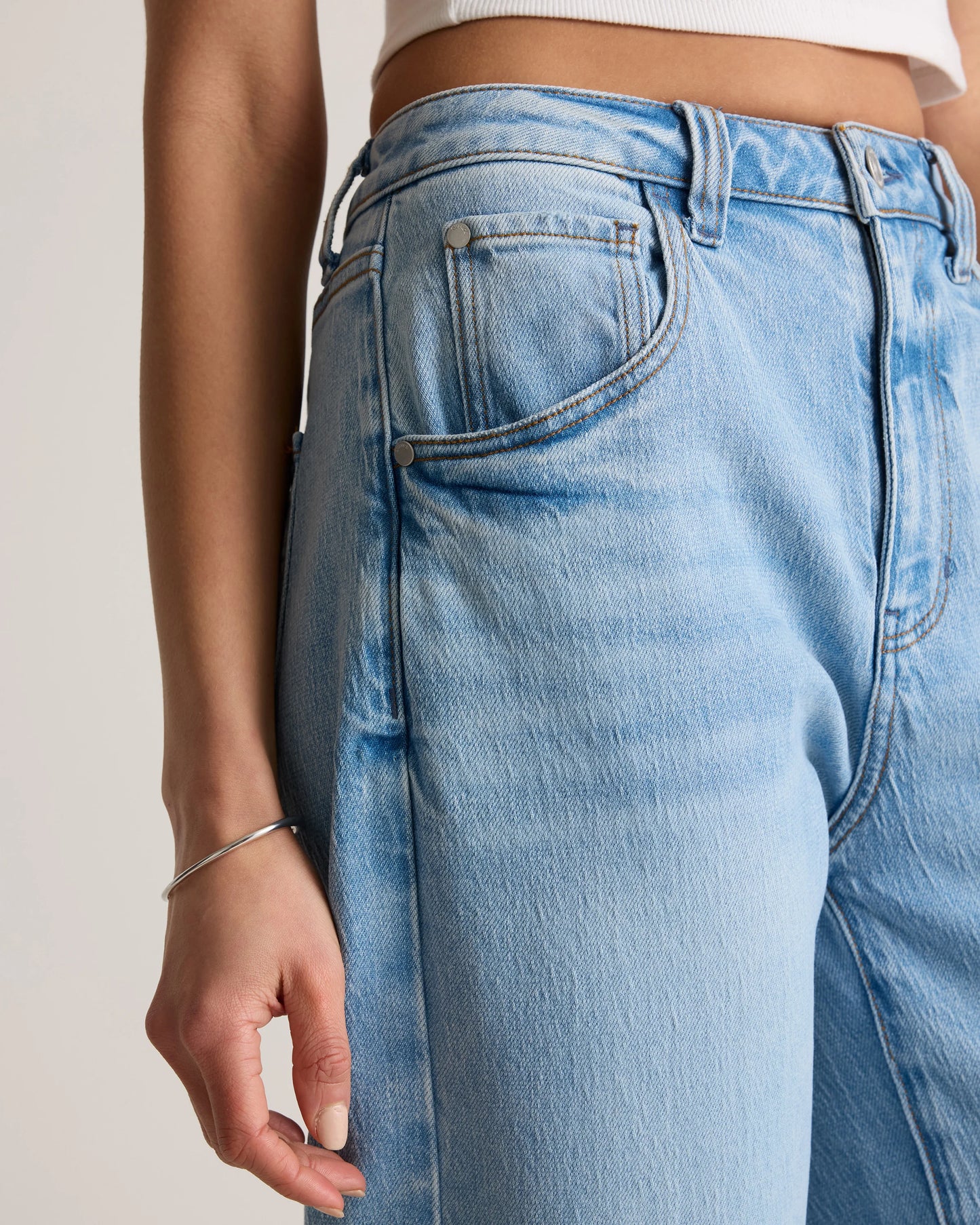 Bella Stretch Barrel Jeans - 24 / Cool Blue