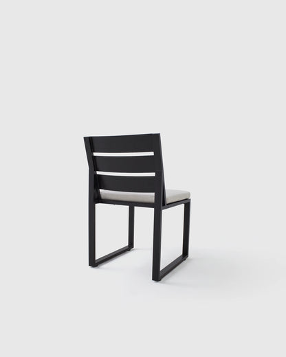 Linear Aluminum Outdoor Dining Side Chair (Set of 2) - Set of 2 / Dark Charcoal