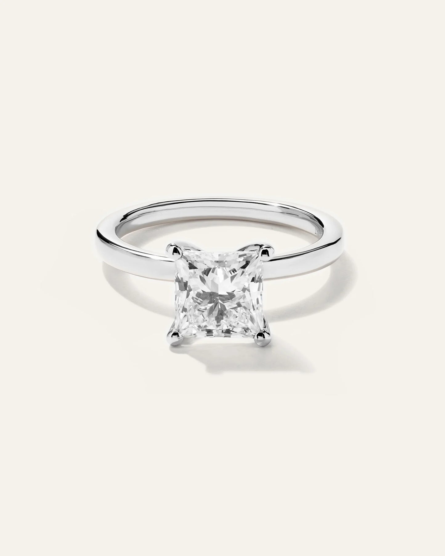 Lab Grown Diamond Princess Comfort Fit Engagement Ring - 2ct - 4 / Yellow Gold