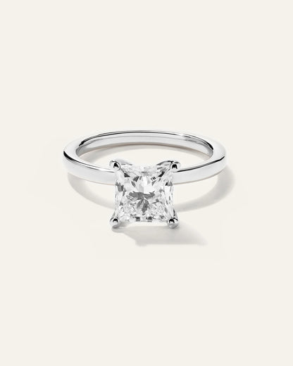 Lab Grown Diamond Princess Comfort Fit Engagement Ring - 2ct - 4 / Yellow Gold