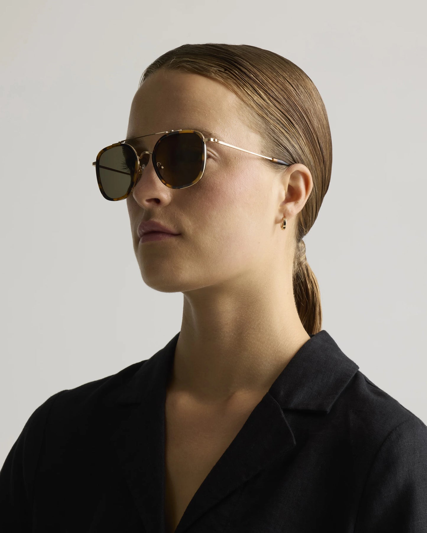 Rio Polarized Stainless Steel Sunglasses - One Size / Gold/Fawn Tortoise with Green lens