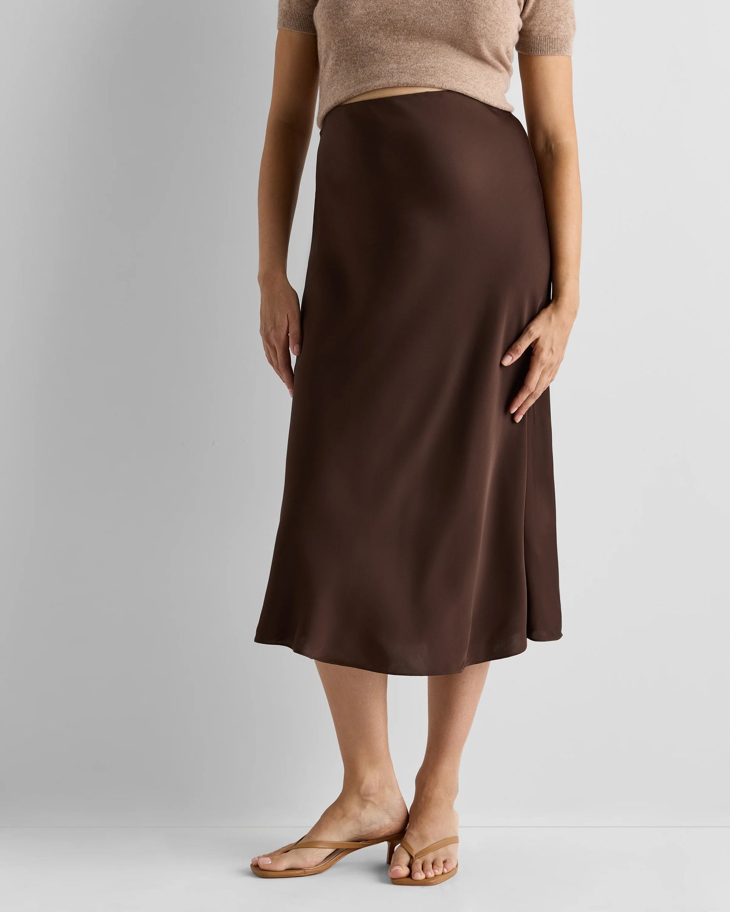Washable Stretch Silk Maternity Skirt - XS / Vintage Pink