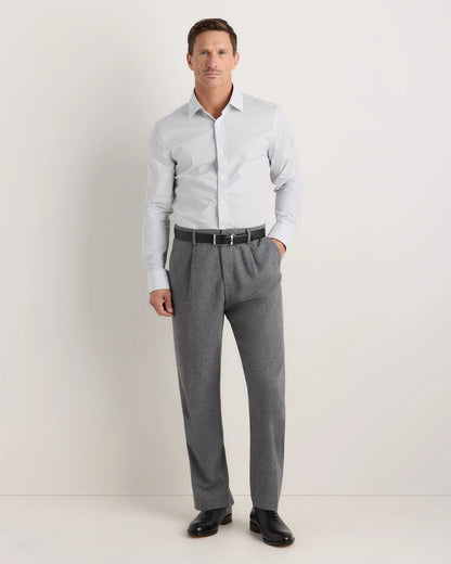 Organic Cotton Stretch Poplin Dress Shirt - S / Light Blue Stripe