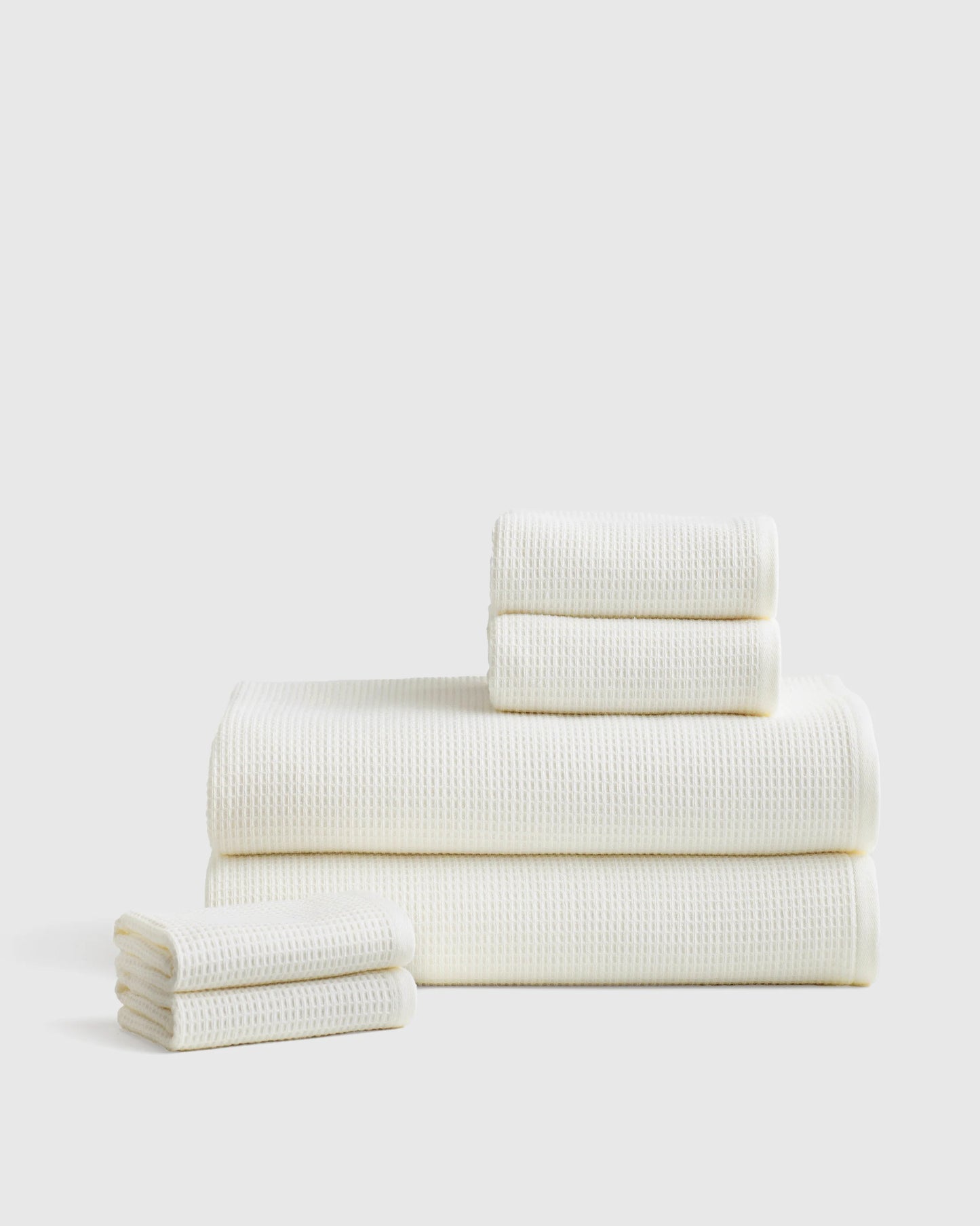 Turkish Waffle Terry Bath Sheet Bundle - One Size / White