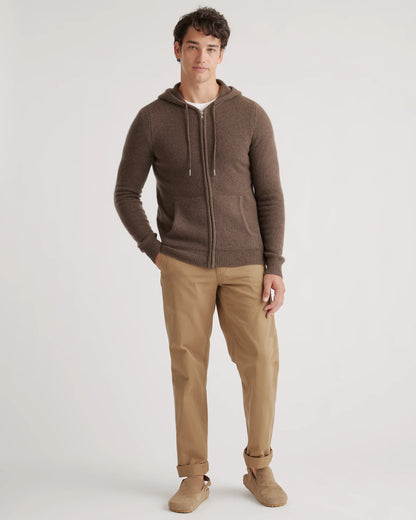 Mongolian Cashmere Full-Zip Hoodie - S / Teak