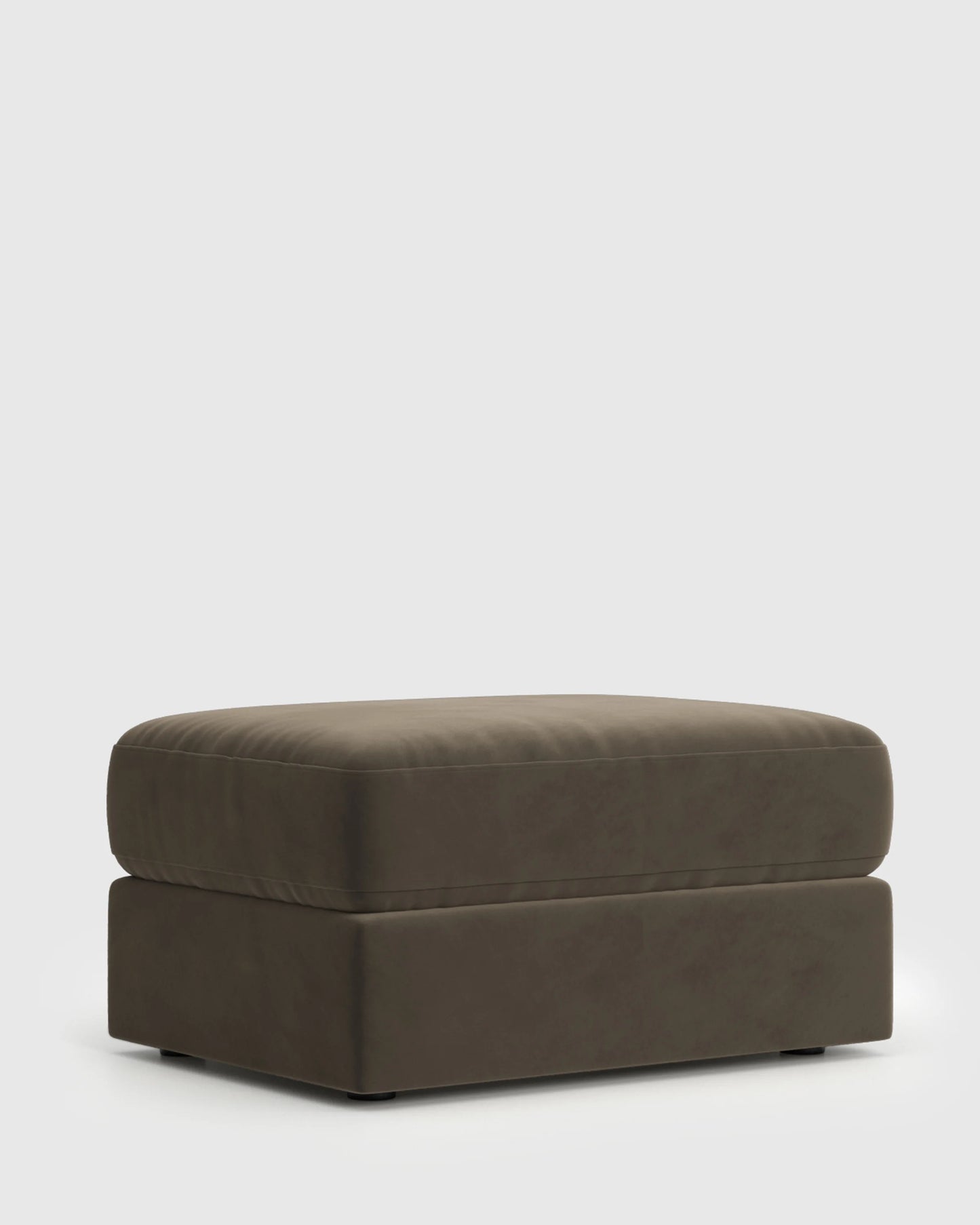 Ashford Deep Seat Ottoman in Performance Velvet - One Size / Ivory