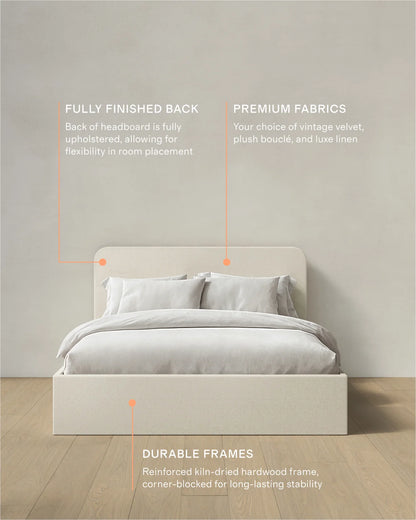 100% Linen Curved Bed - Full / Canvas