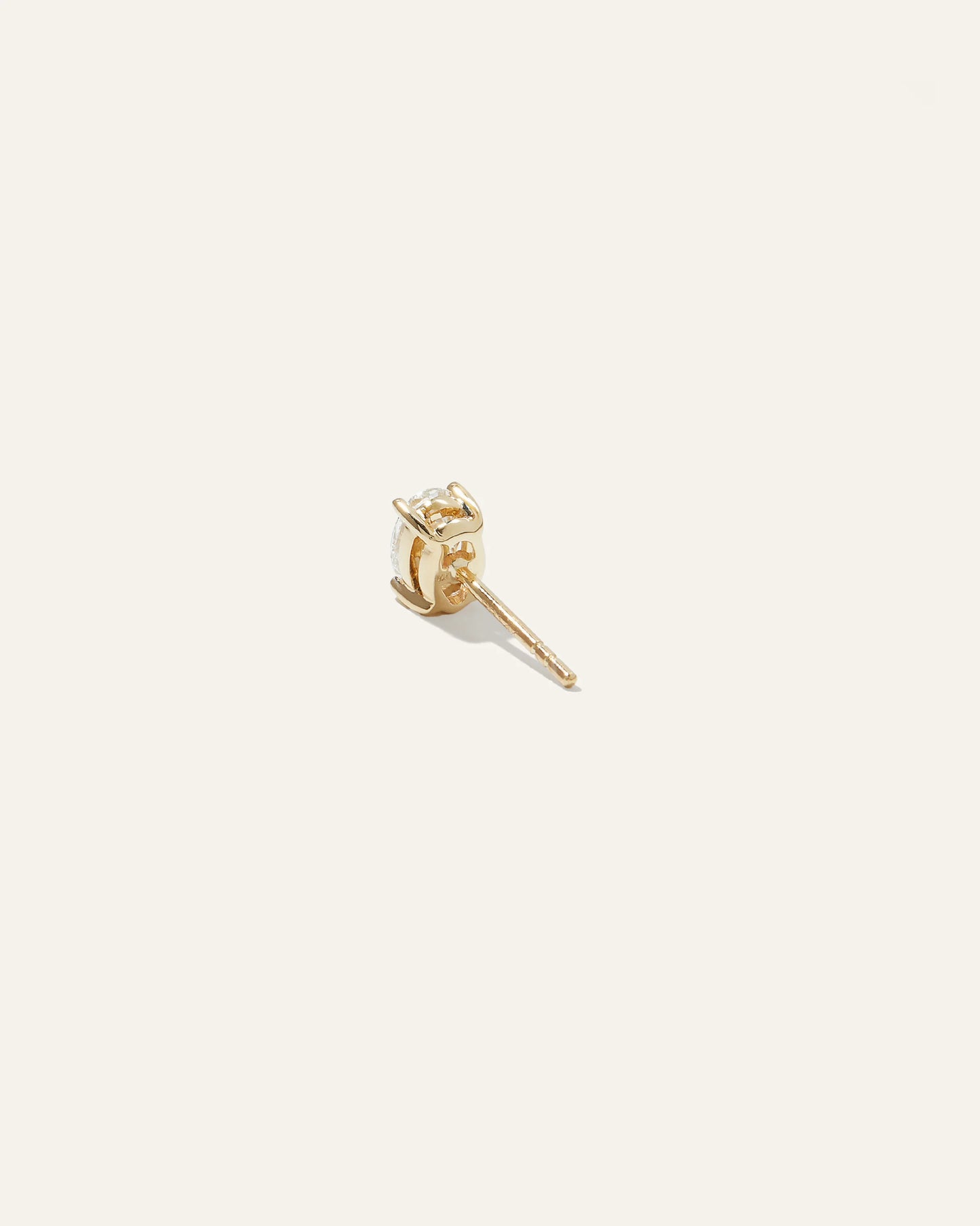 14K Gold Lab Grown Diamond Oval Solitaire Studs - 1ctw - One Size / Yellow Gold