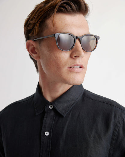 Charlie Polarized Acetate Sunglasses - Standard / Clear with Grey lens