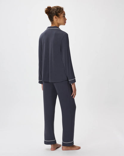 Bamboo Jersey Long Sleeve Pajama Set - XS / True Black