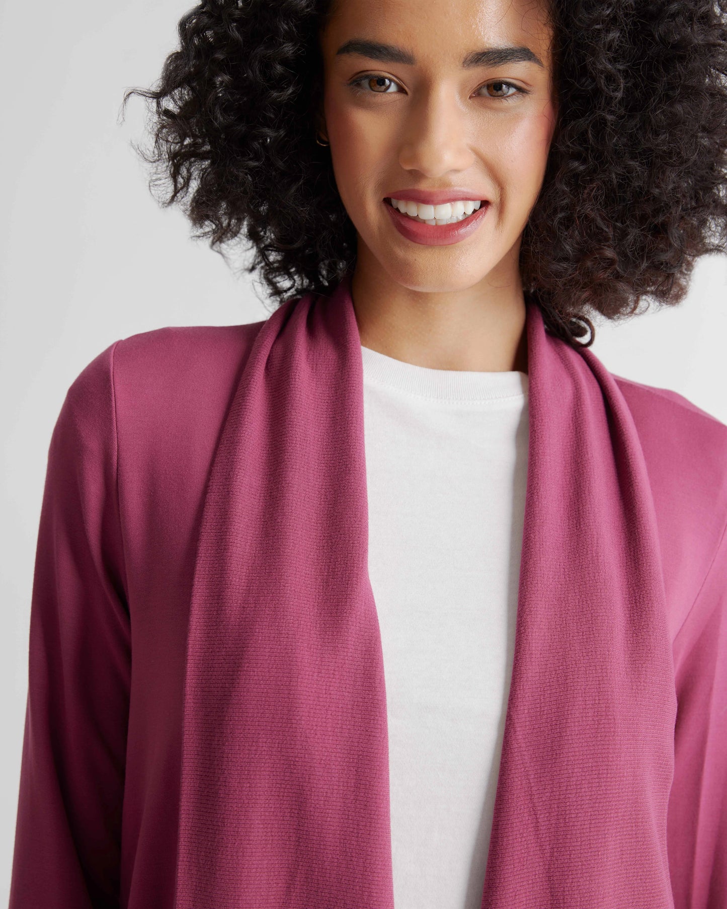 French Terry Modal Cardigan - XS / Rose
