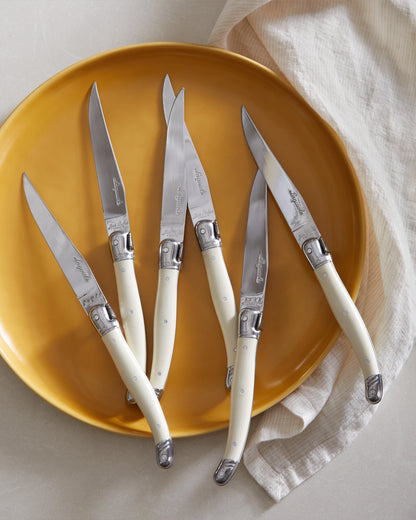 Jean Dubost Laguiole Steak Knives (Set of 6) - One Size / Ivory