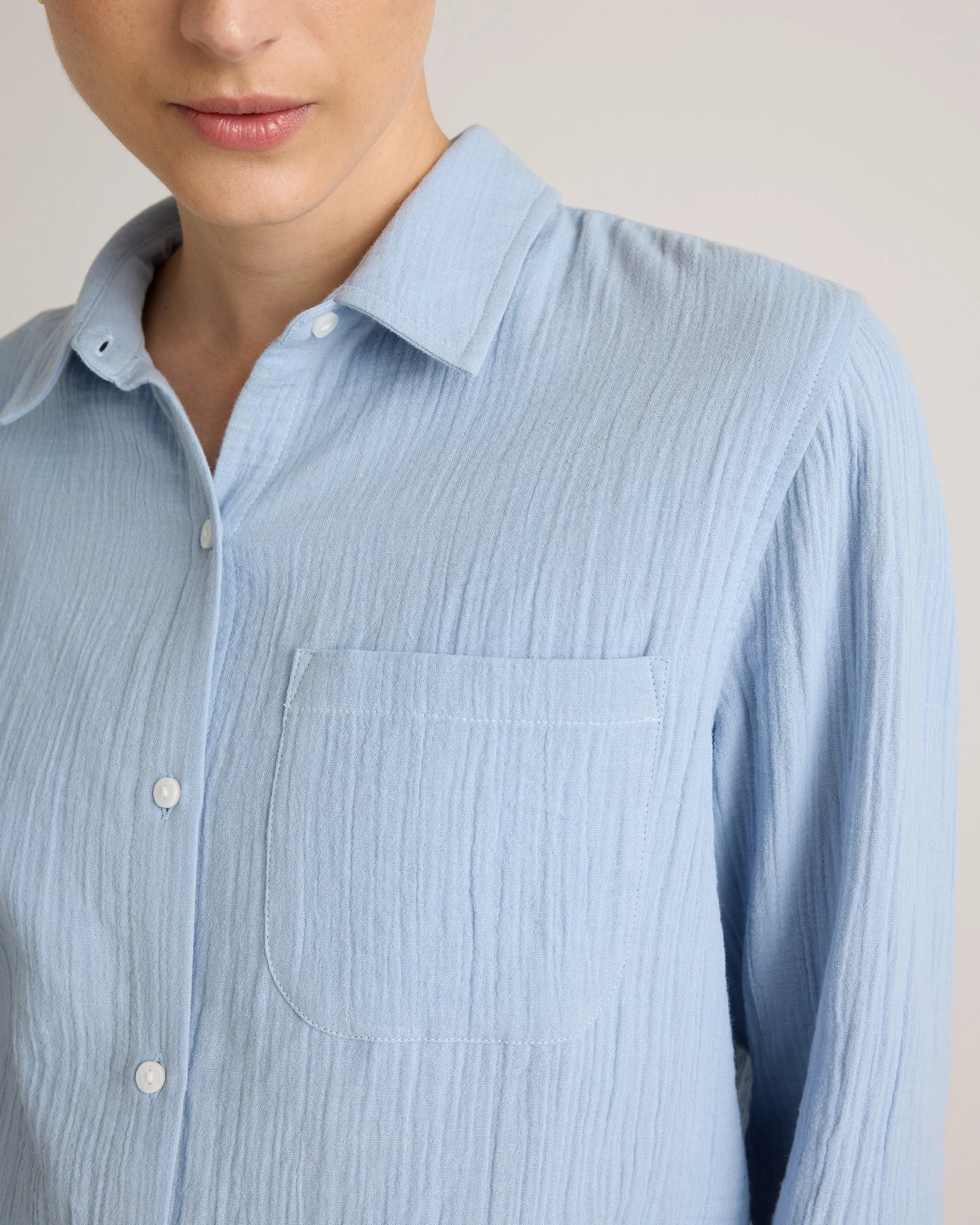 100% Organic Cotton Gauze Long Sleeve Shirt - XS / Khaki Gingham