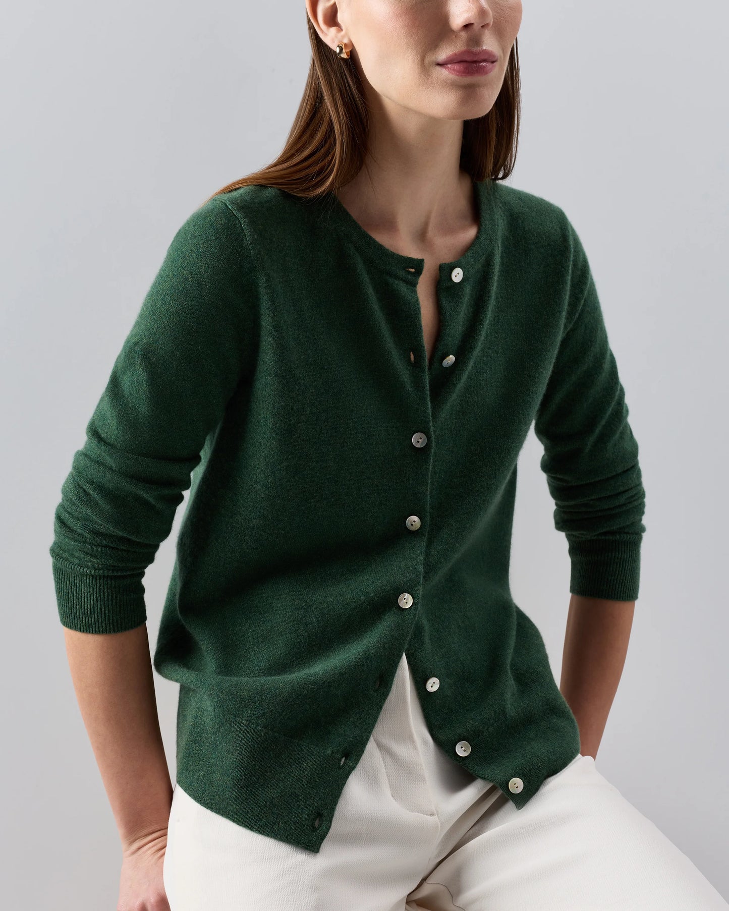 Mongolian Cashmere Cardigan Sweater - XS / Black