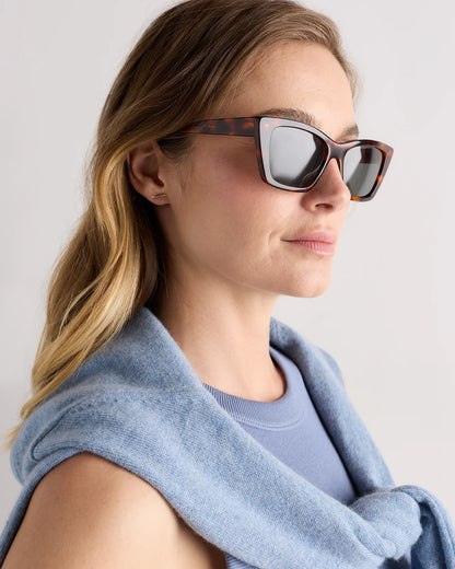 Lagos Polarized Acetate Sunglasses - One Size / Black with Grey lens