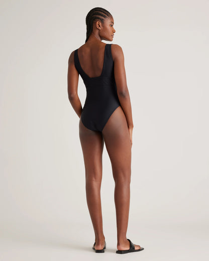 Italian Plunge One-Piece Swimsuit - XS / Deep Navy