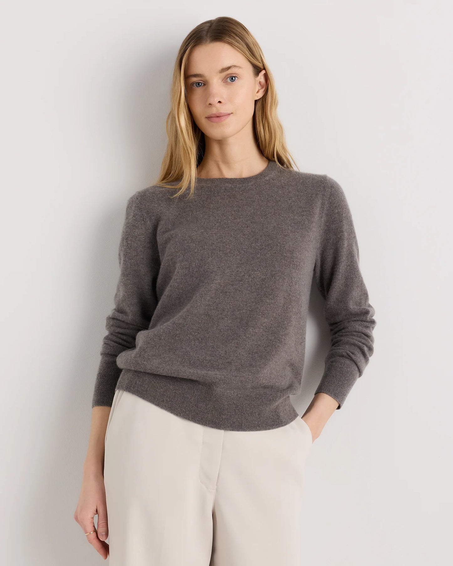 Mongolian Cashmere Crewneck Sweater - XS / Ivory