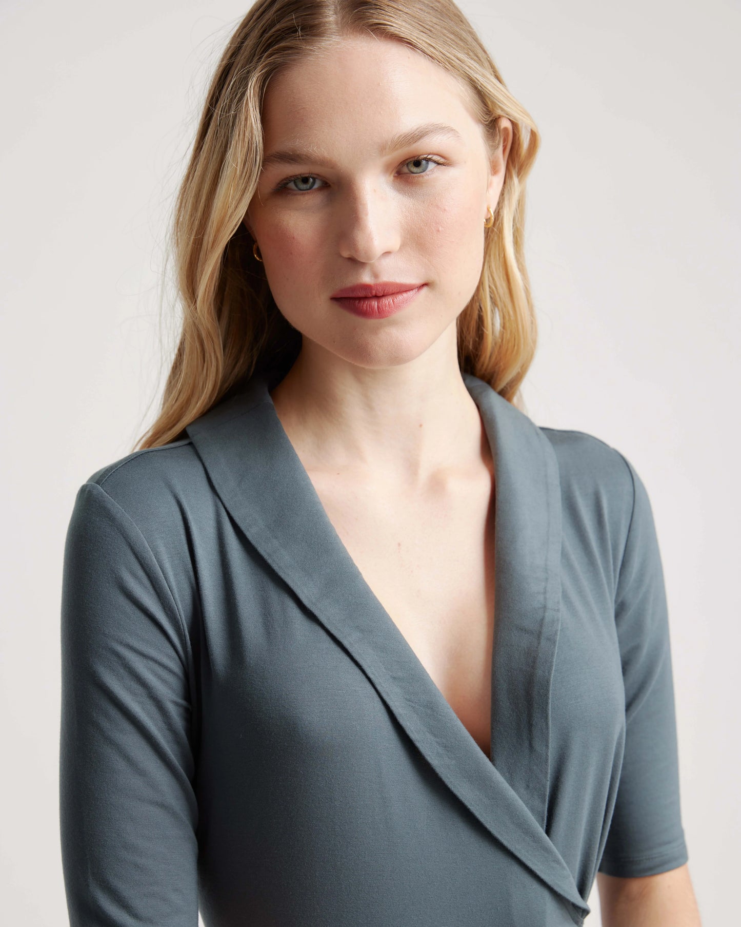 Tencel Jersey Midi Wrap Dress - XS / Brown