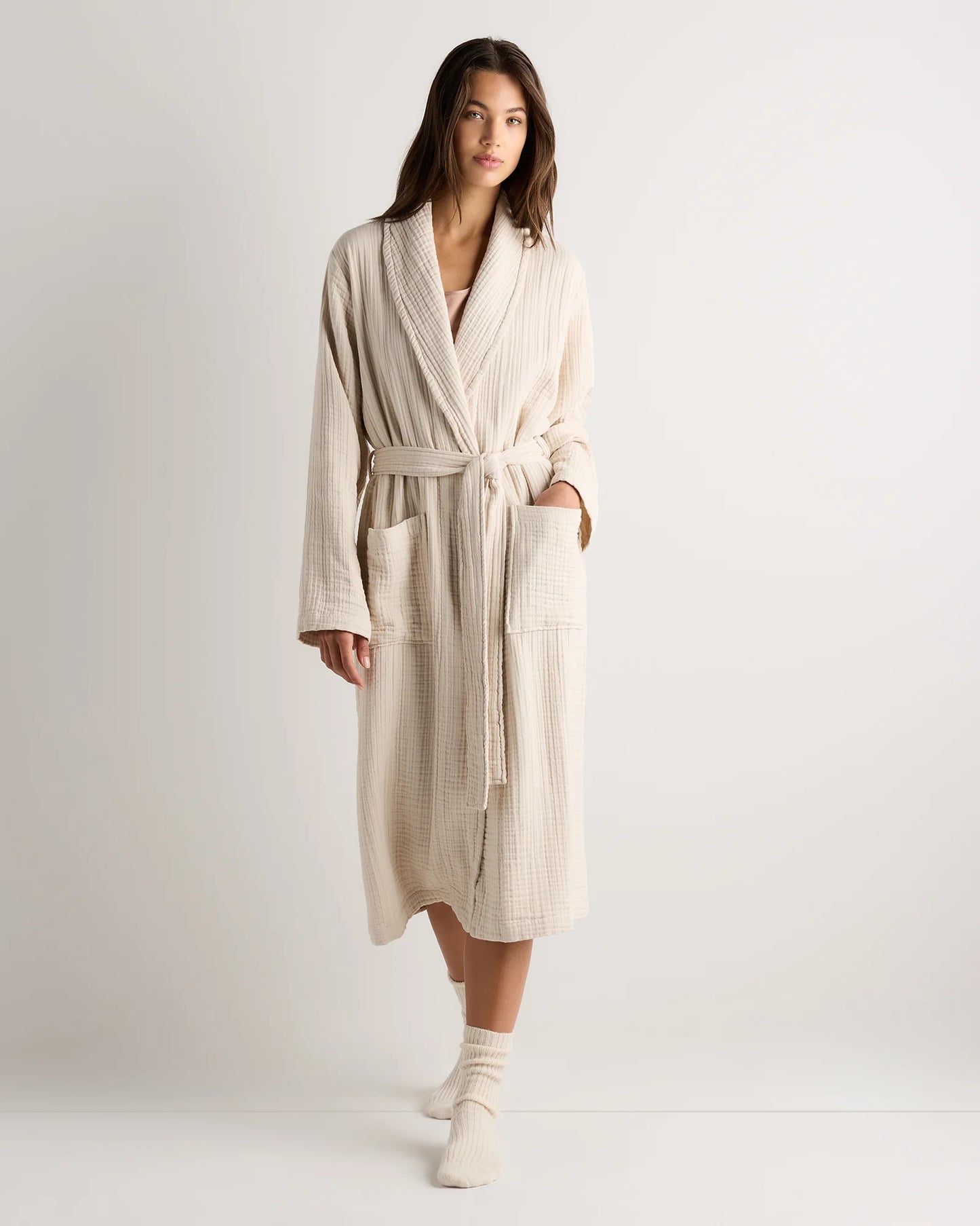Soft Layered Turkish Cotton Robe - XS / White