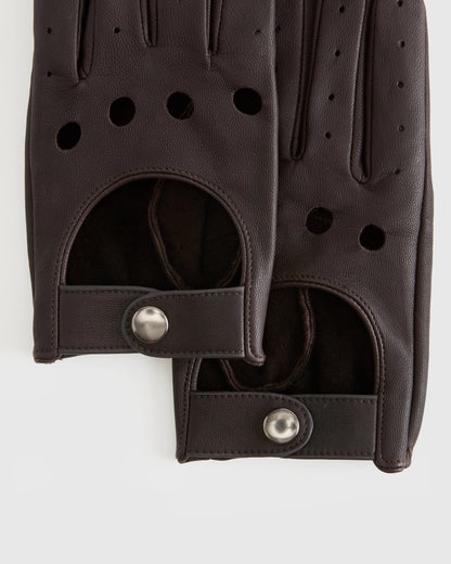 Italian Leather Driving Gloves - XS / Black