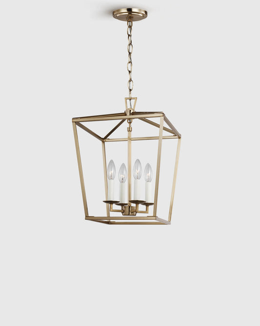 Traditional Steel Lantern Pendant - Small / Brass
