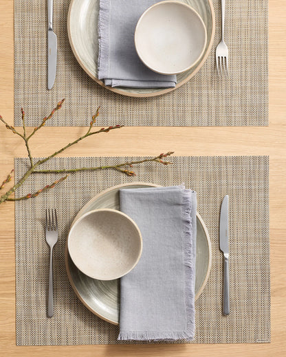 Mini Basketweave Easy-Care Rectangular Placemat, Set of 4 by Chilewich - One Size / Parchment