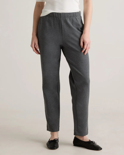 Organic Cotton Double Knit Straight Pants - XS / Soft Camel