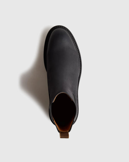 Rugged Leather Lug Sole Chelsea Boot - 7 / Firewood